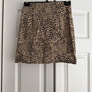 Brandy Melville Leopard Print Mini Skirt - Tan & Black